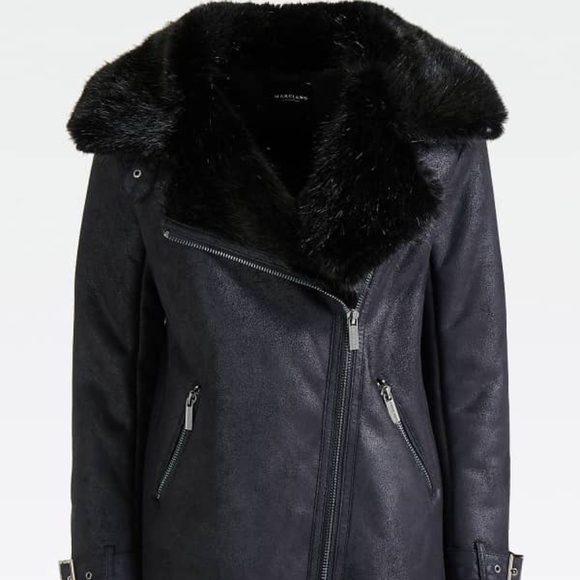 New GUESS BY MARCIANO Aby Shearling Moto Jacket